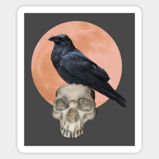 Blood moon raven Sticker